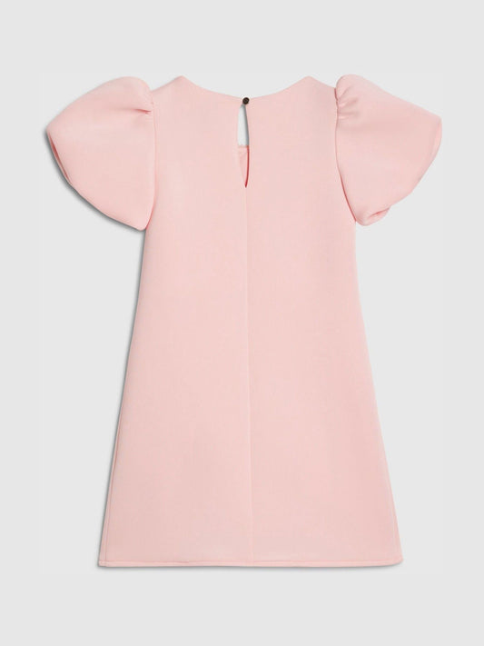 River Island Pink Puff Sleeve Scuba Bow Dress image 2