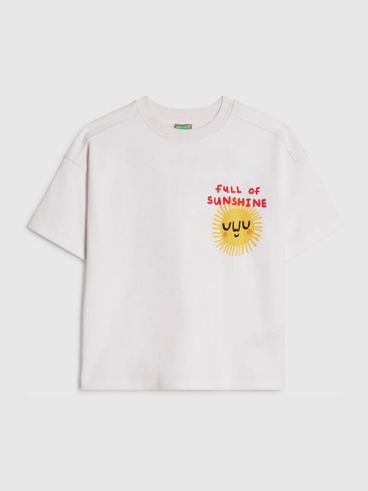 River Island White Abbie Rosie Oversized Sunshine T-Shirt image 2