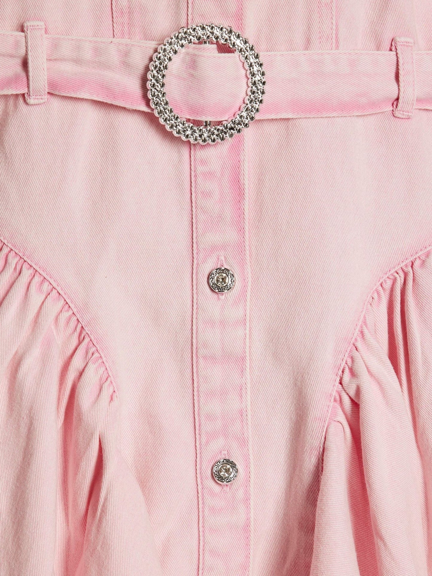 River Island Pink Denim Prom Shirt Dress image 4