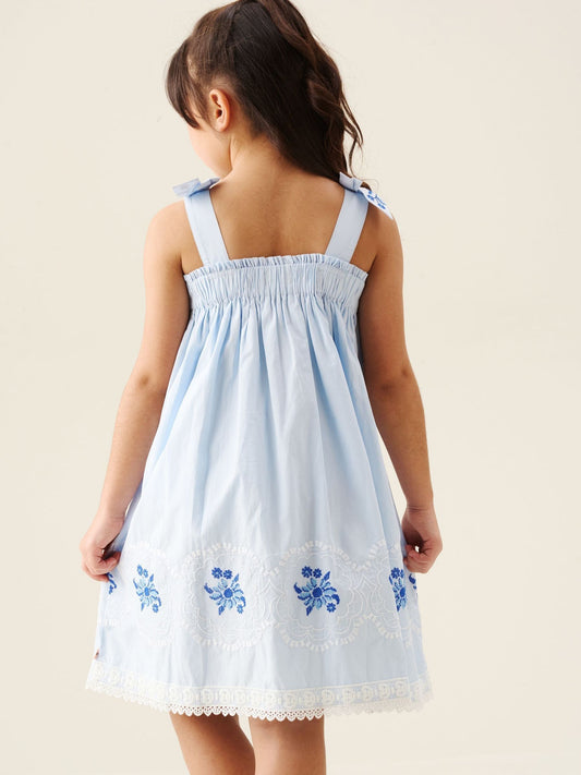 Dsiney Kidz - Angel & Rocket Blue Aliy Tie Shouder Embroidered Dress image 2