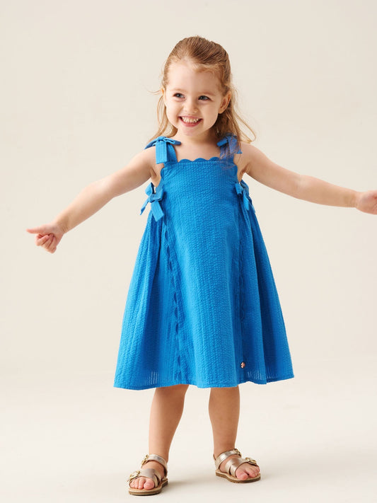 Dsiney Kidz - Angel & Rocket Blue Matilda Scalloped Bow Dress image 2
