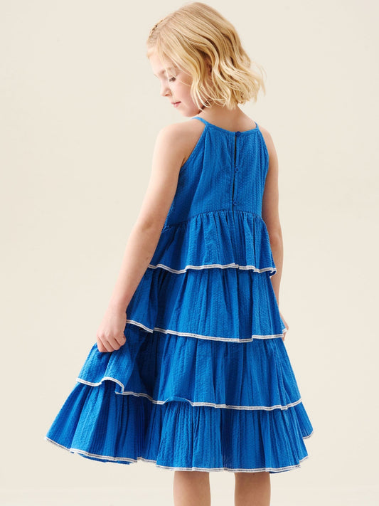 Dsiney Kidz - Angel & Rocket Blue Lois Tiered Seersucker Dress image 2