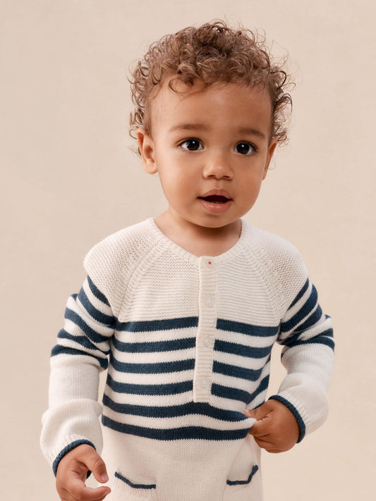 The White Company White Breton Knitted Sleepsuit With Cashmere image 2