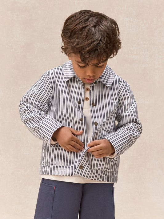 The White Company White Cotton Blend Stripe Shirt, Top & Joggers Set image 2
