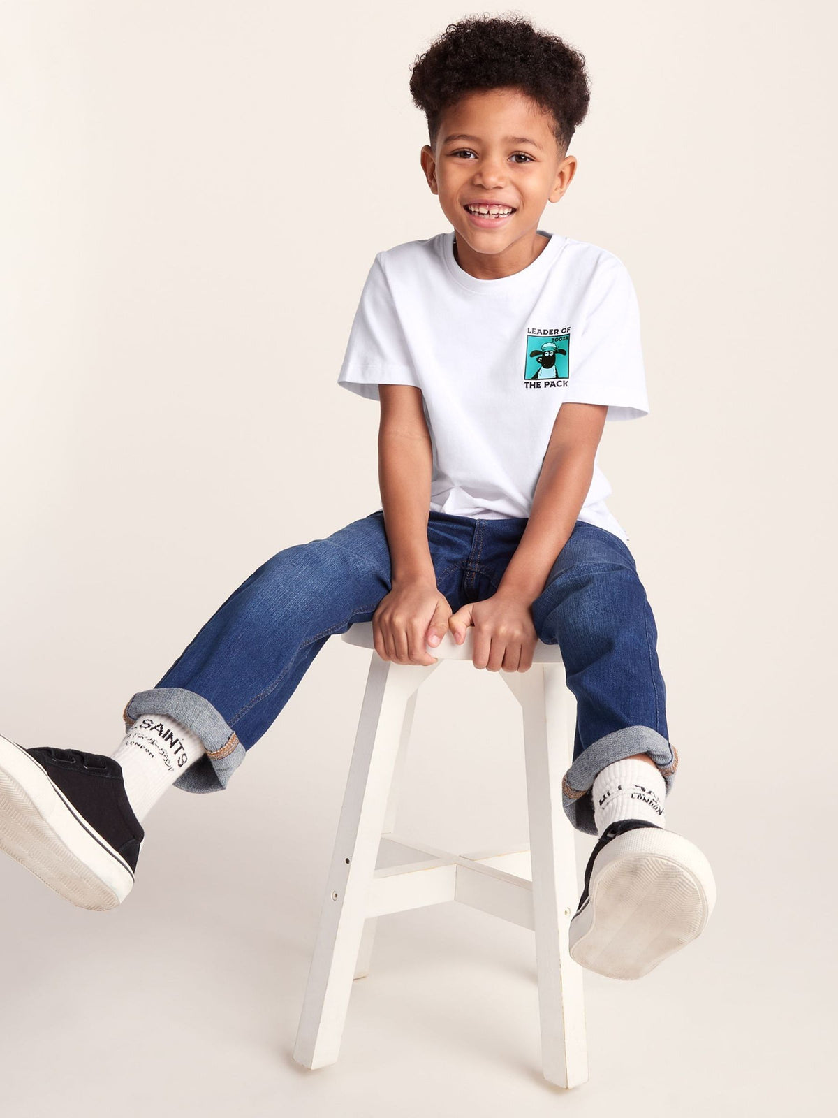 Dsiney Kidz - Tog 24 White/Turquoise Blue Cameroon Shaun the Sheep T-Shirt image 4