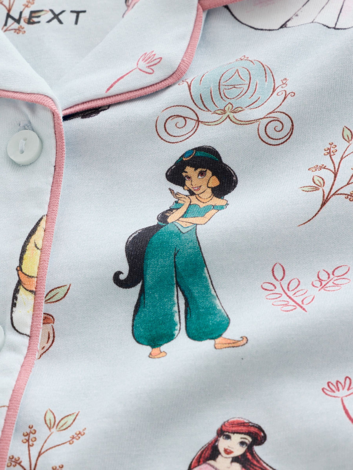 Blue Disney Princess Jersey Button Through Pyjamas (9mths-10yrs) - image 4