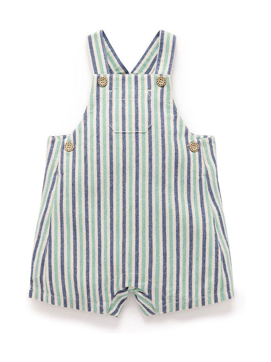 Purebaby Blue Striped Dungarees image 2