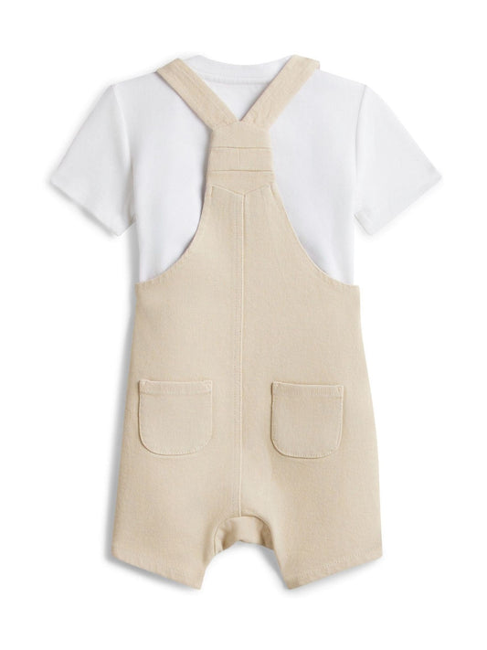 Dsiney Kidz - Tommy Hilfiger Brown Essential Dungaree Shorts And T-Shirt Gift Box image 2