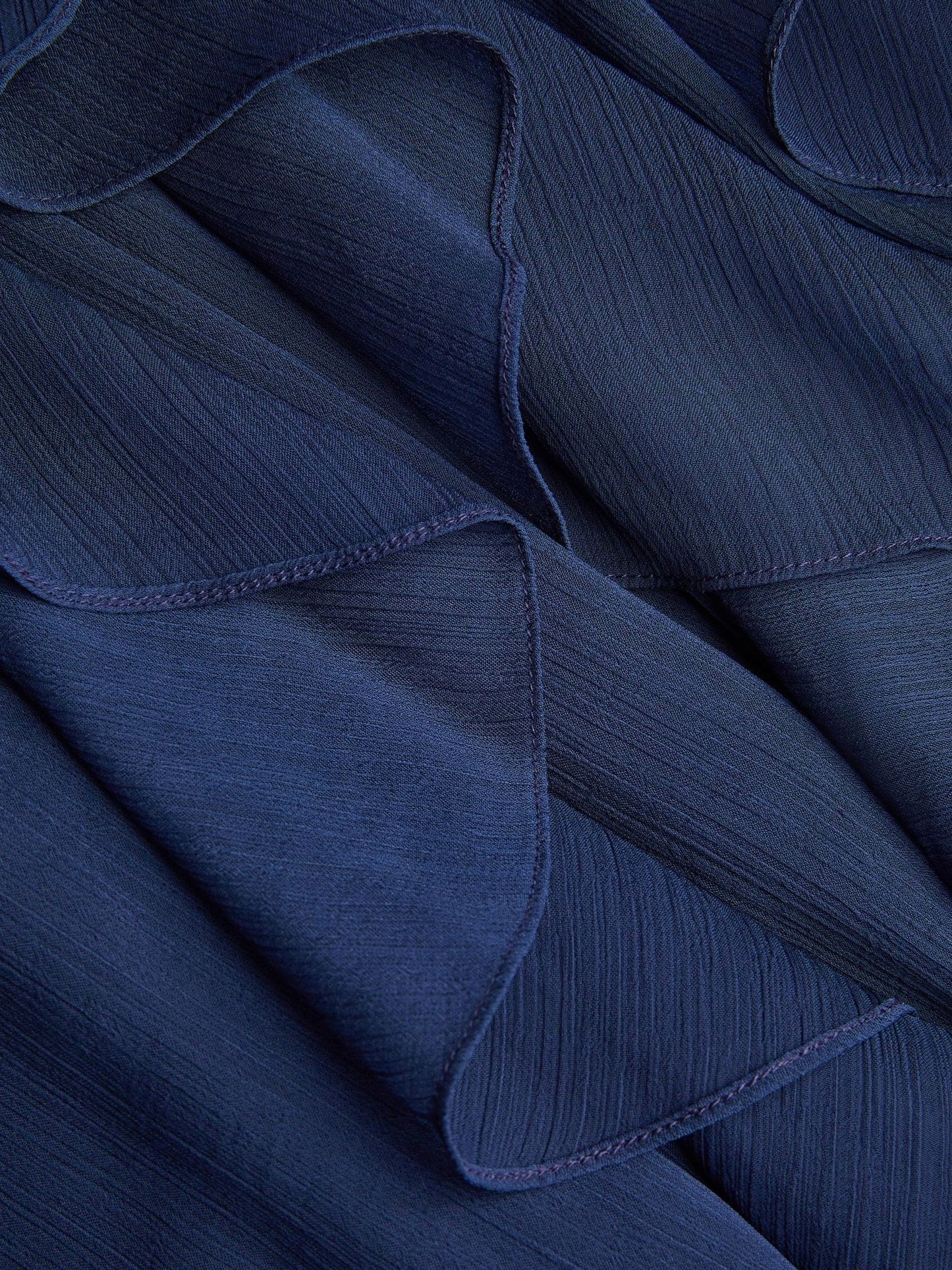 Monsoon Navy Blue Arizona Halter Ruffle Prom Dress image 3