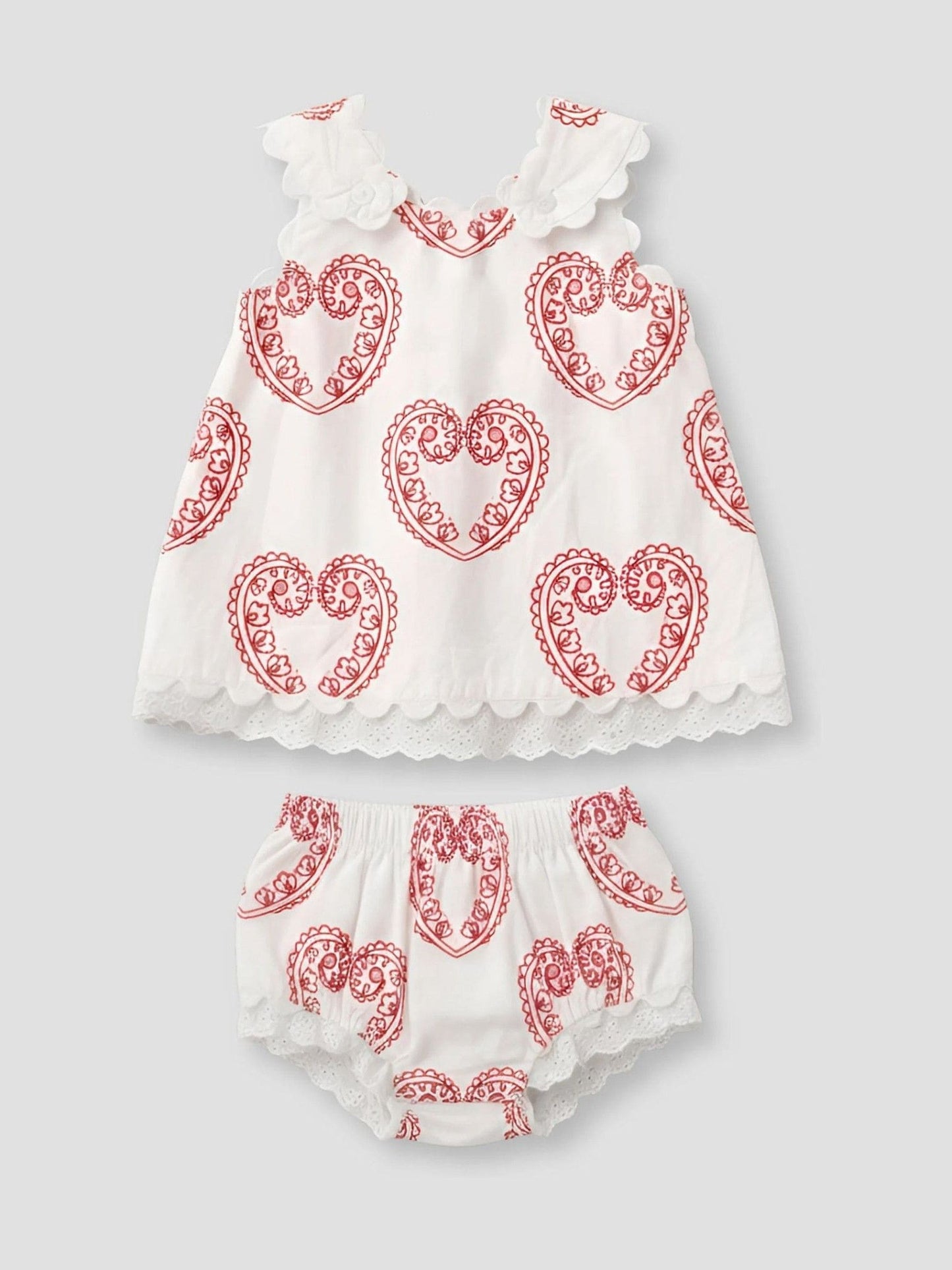 Angel & Rocket White Renae Bandana Heart Sleeveless Tunic Top and Bloomers Set image 1