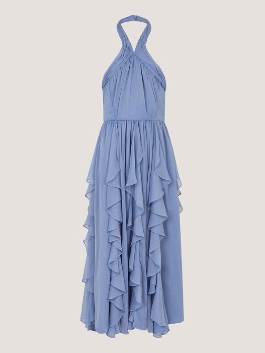 Dsiney Kidz - Monsoon Pale Blue Arizona Halter Ruffle Prom Dress image 2
