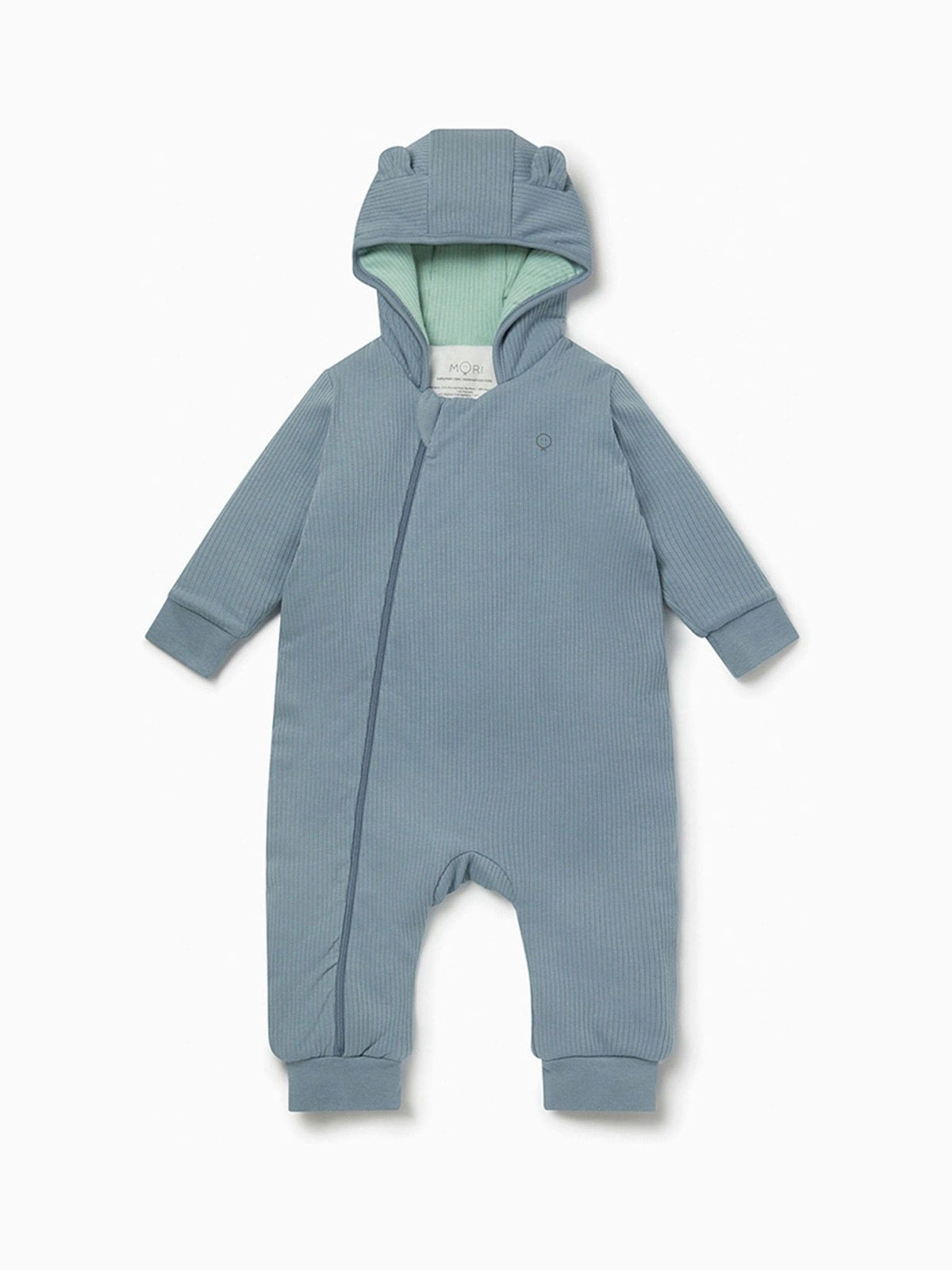 MORI Slate Blue Cosy Zip-Up Pramsuit - image 1