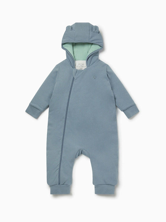 MORI Slate Blue Cosy Zip-Up Pramsuit - image 1