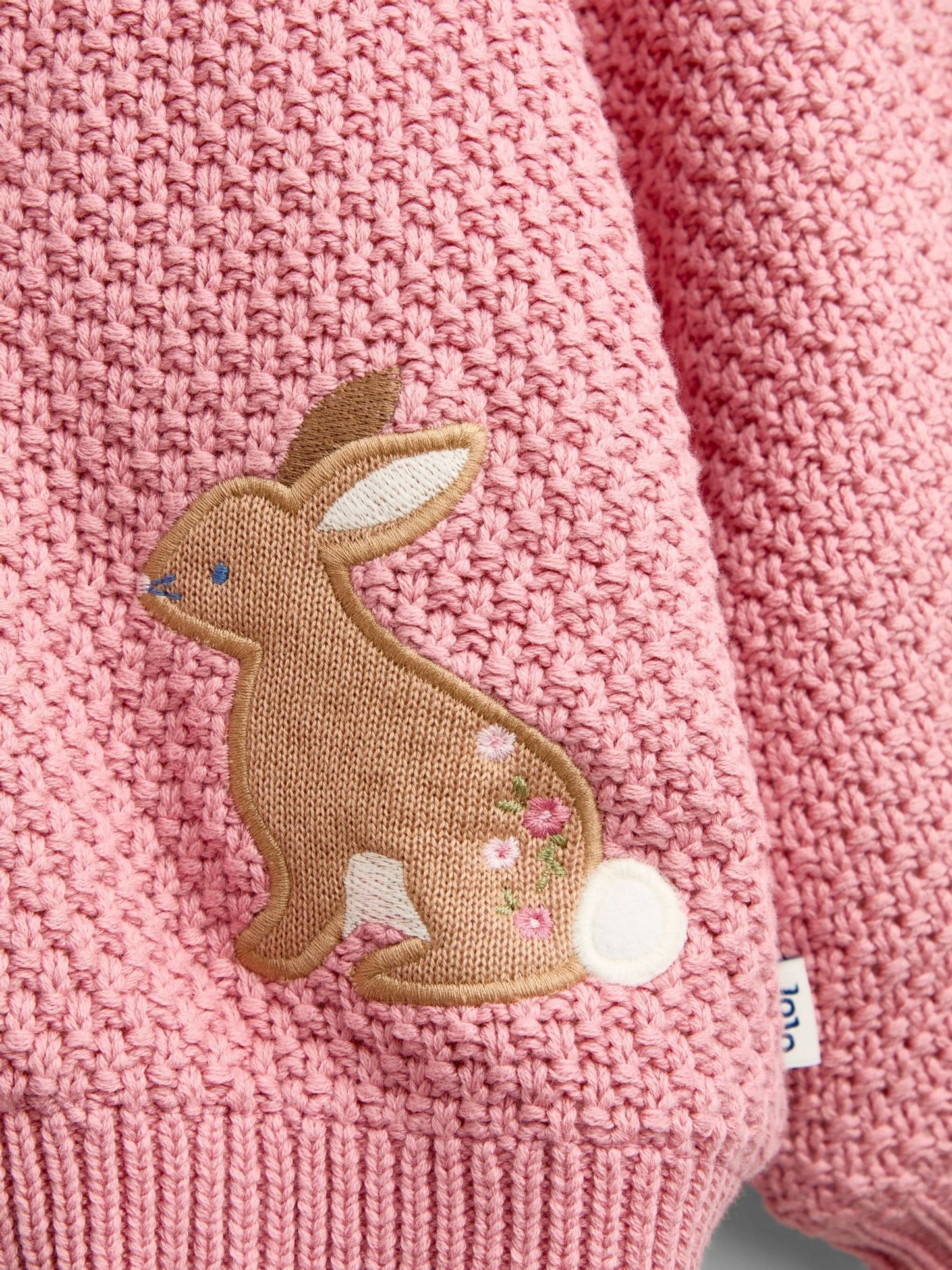 Dsiney Kidz - JoJo Maman Bébé Mid Pink Bunny Appliqué Knitted Baby Hoodie image 4
