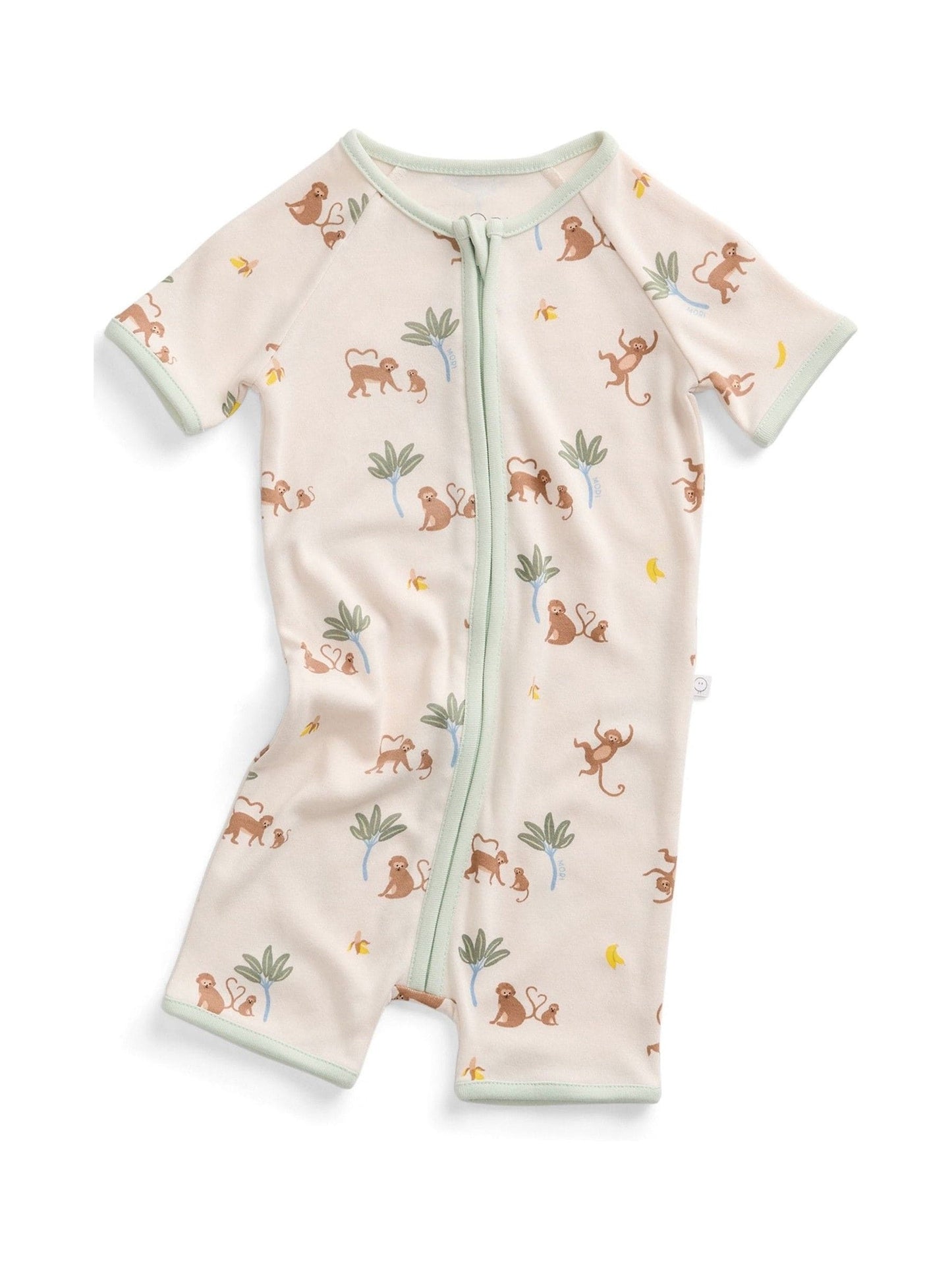 MORI Cream Monkeys Summer Supersoft Sleepsuit image 2