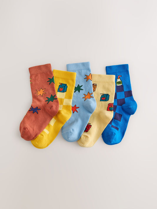 Multi Stars Graphic Socks 5 Pack - image 1