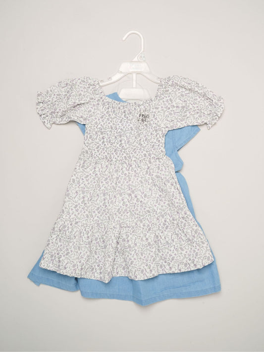 Dsiney Kidz - Miss Blue Floral Print And Chambray Dresses 2 Pack image 2