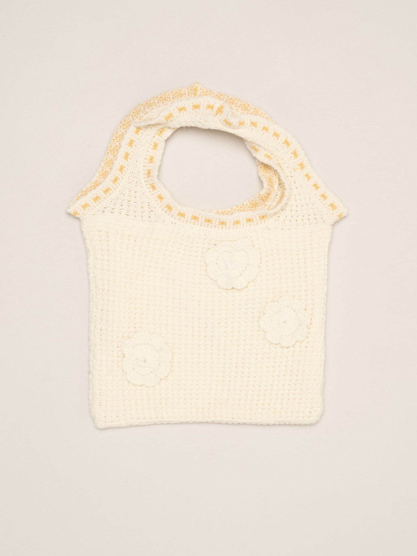 Miss White Crochet Set With Knit Top, Skirt & Floral Bag 3 Piece image 6