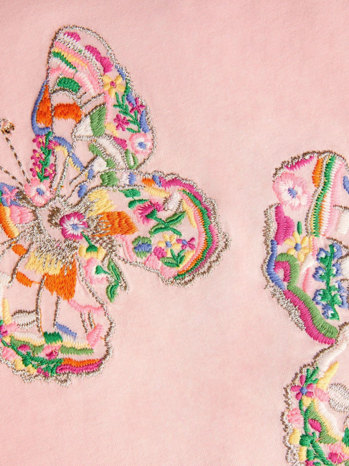 Dsiney Kidz - Monsoon Pink Butterfly Embroidered T-Shirt image 4