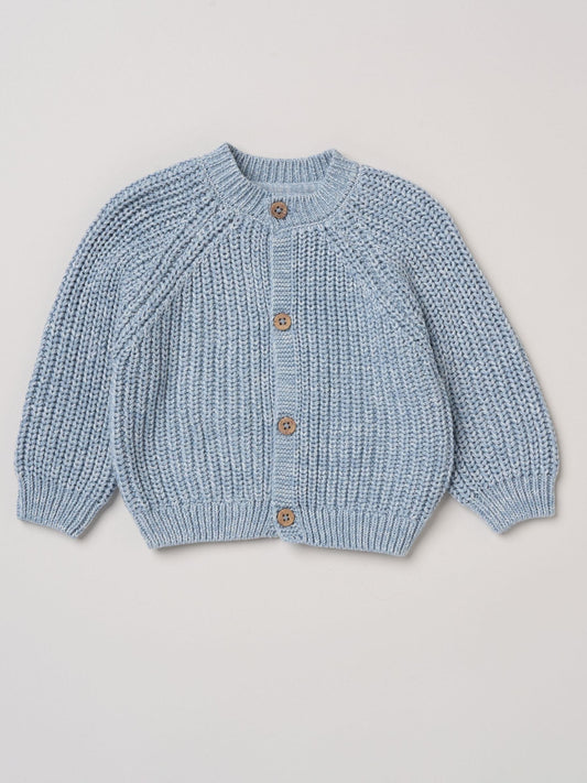 Dsiney Kidz - Rock-A-Bye Baby Boutique Light Blue Text Embroidered Knitted Cardigan image 2
