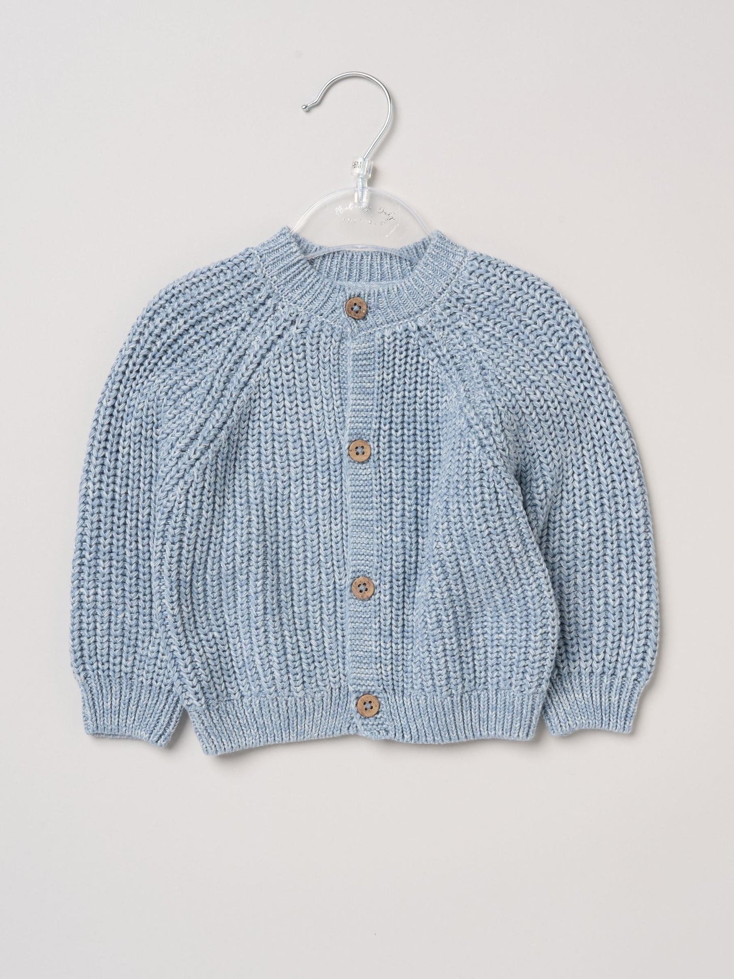 Dsiney Kidz - Rock-A-Bye Baby Boutique Light Blue Text Embroidered Knitted Cardigan image 3