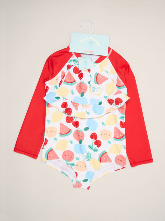 Dsiney Kidz - Miss Red Fruit Rash Suit With Hat image 2