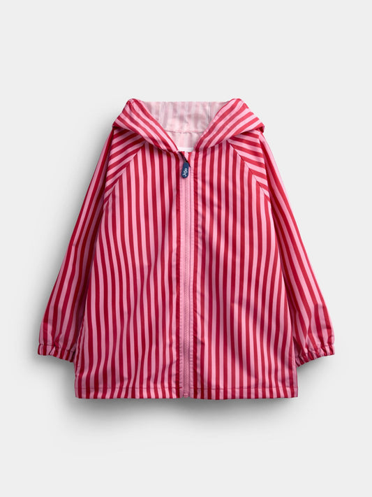 Dsiney Kidz - JoJo Maman Bébé Pink Stripe Waterproof Packaway Jacket image 2