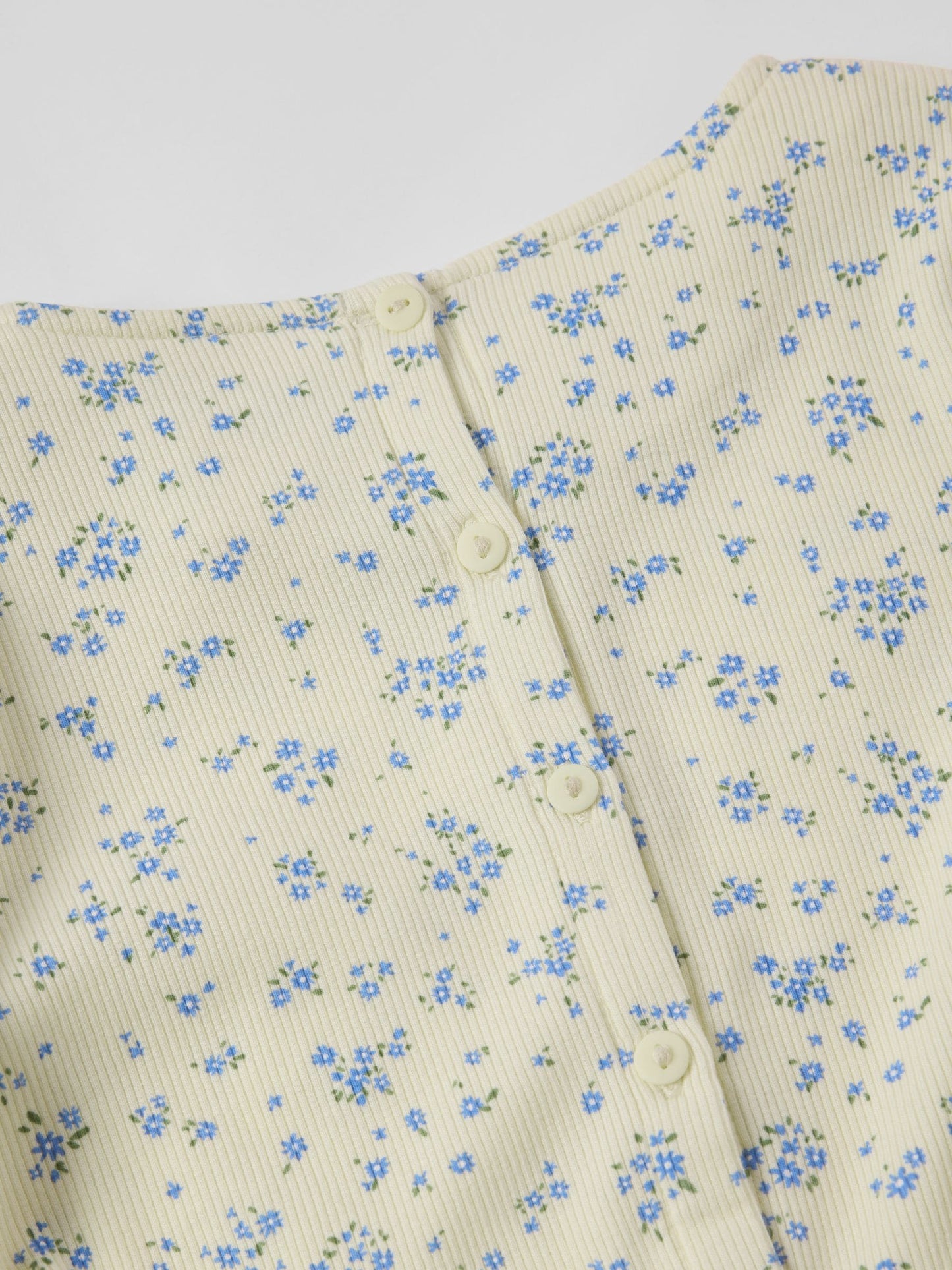 Polarn O. Pyret Yellow Ribbed Floral Dress image 4