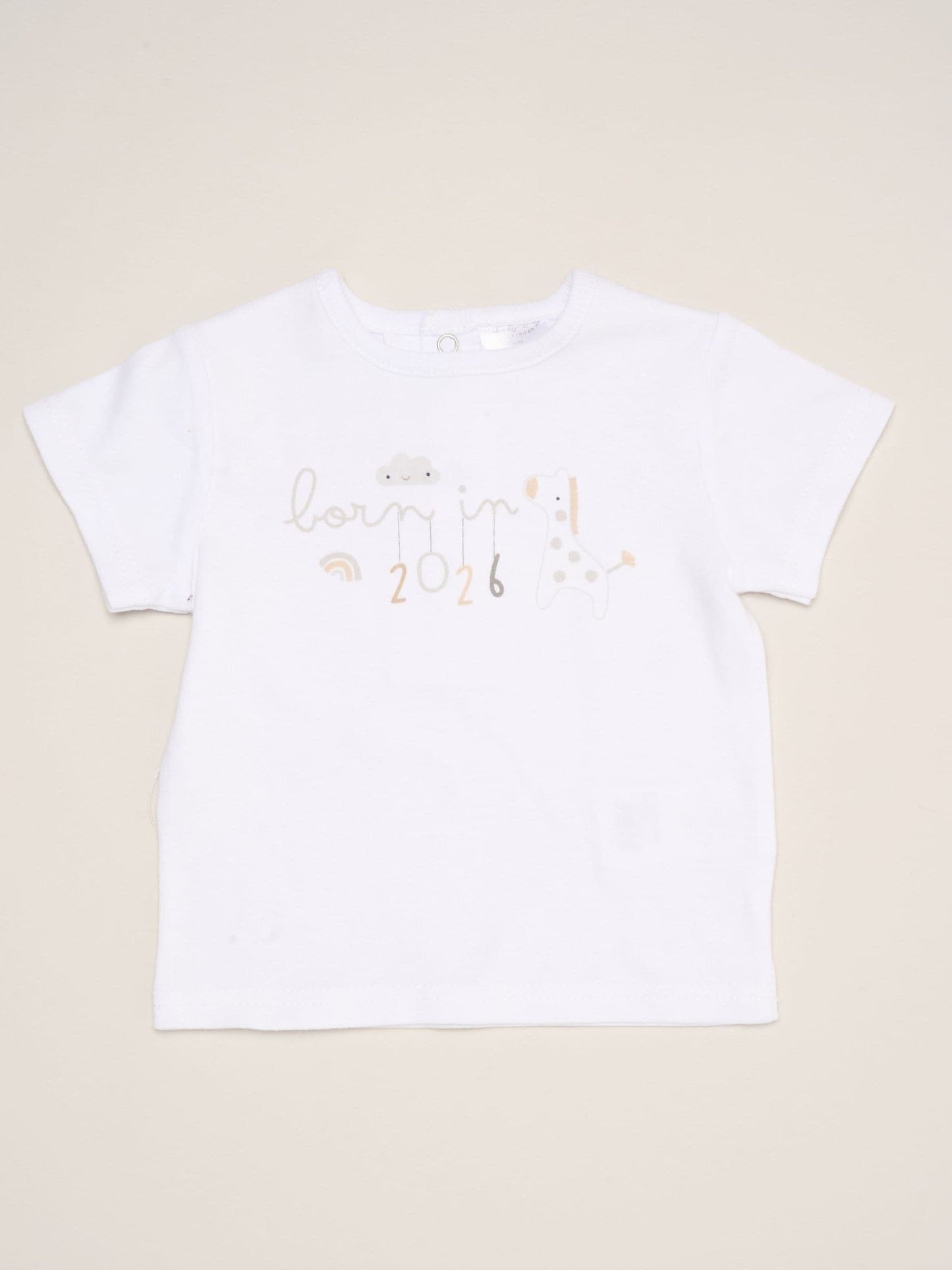 Rock-A-Bye Baby Boutique White - Born in 2026 Print T-Shirt, Shorts And Plush Toy Outfit Set image 3