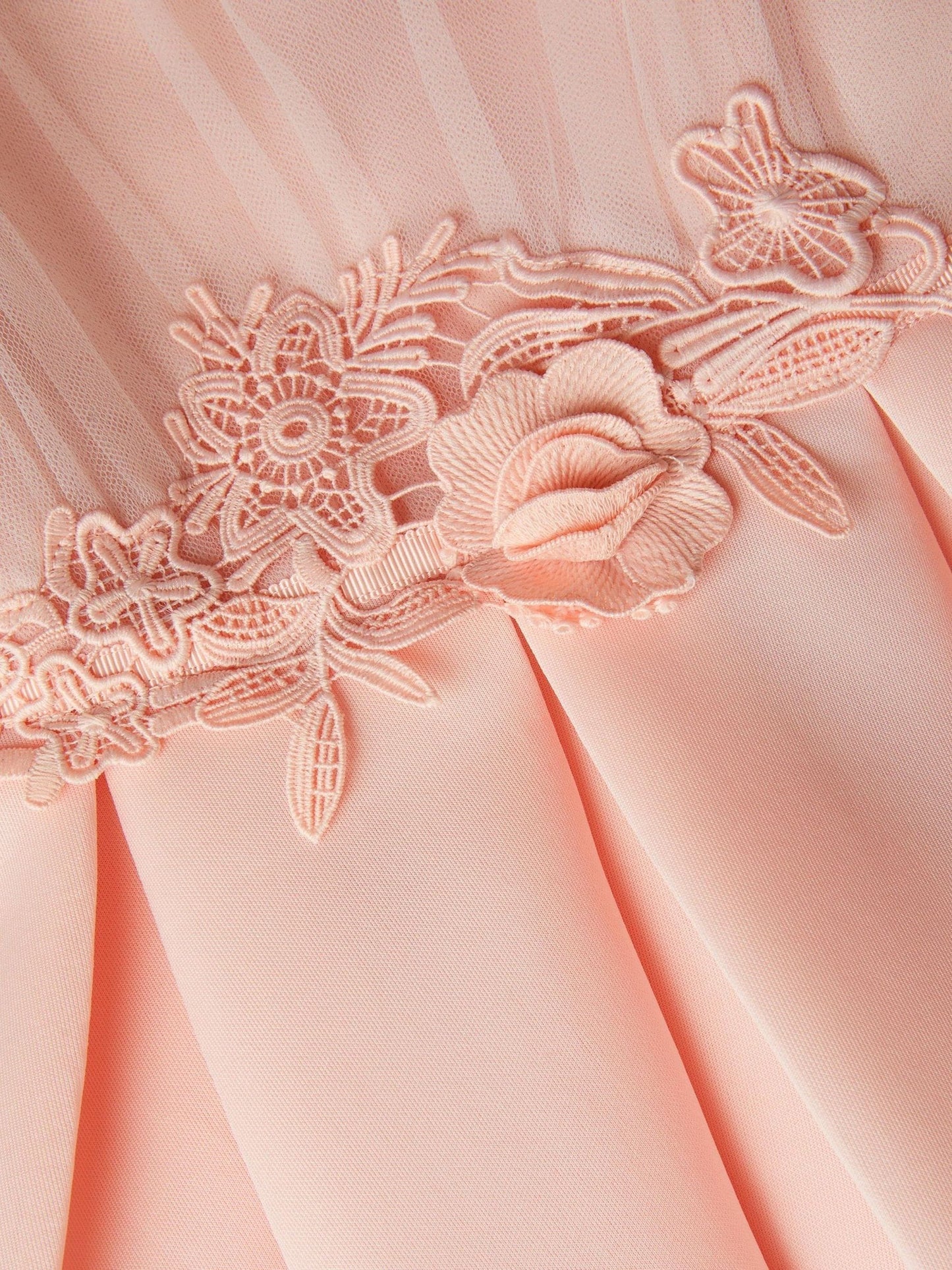 Monsoon Pink Chiffon Sleeve Floral Embroidered Dress image 4