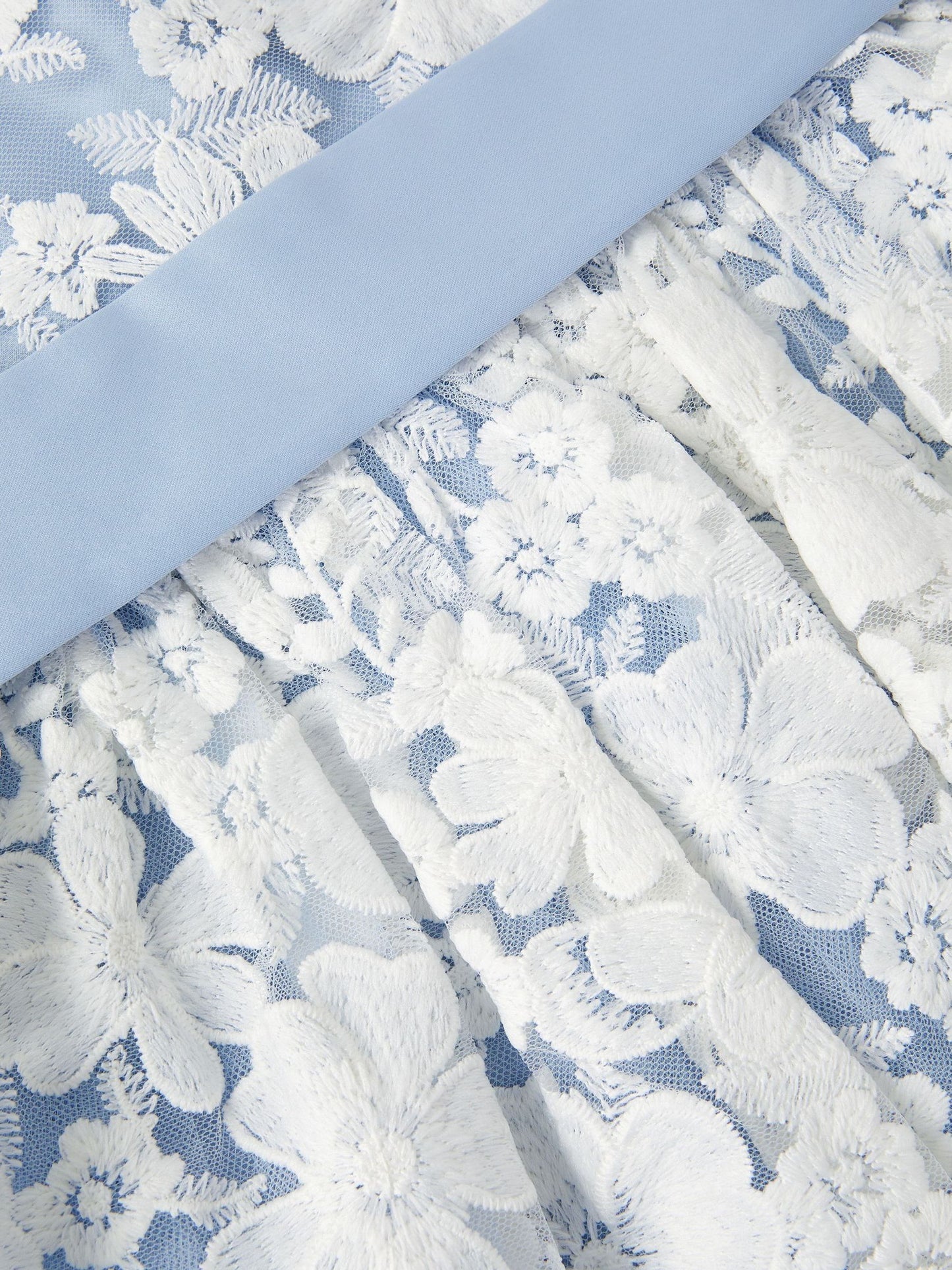 Monsoon Pale Blue Felicity Floral Embroidered Mesh Dress image 4