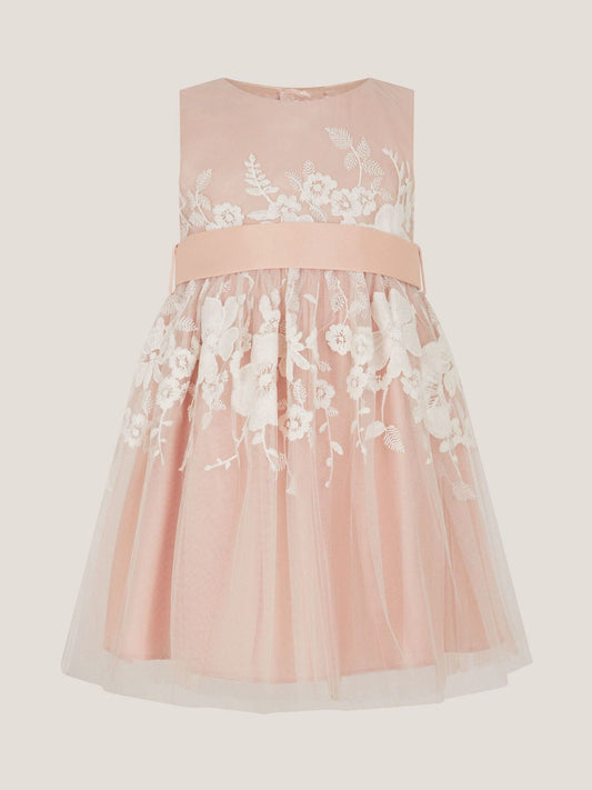 Dsiney Kidz - Monsoon Pink Baby Felicity Embroidered Floral Dress image 2