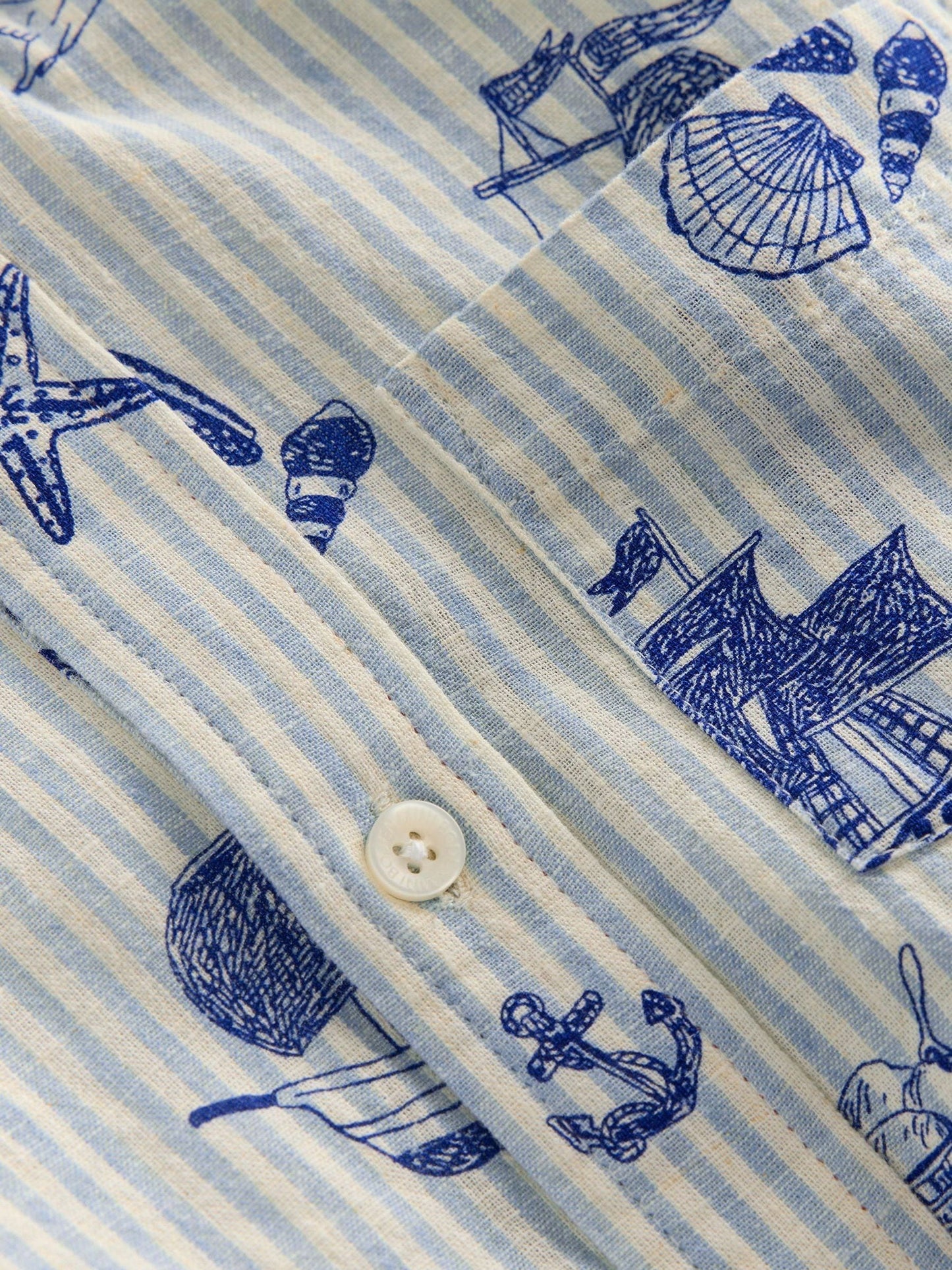 Dsiney Kidz - Boden Blue Cotton Linen Shirt image 3