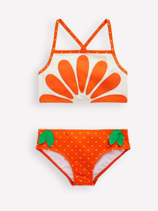 Boden Orange Logo Cross Back Bikini image 2