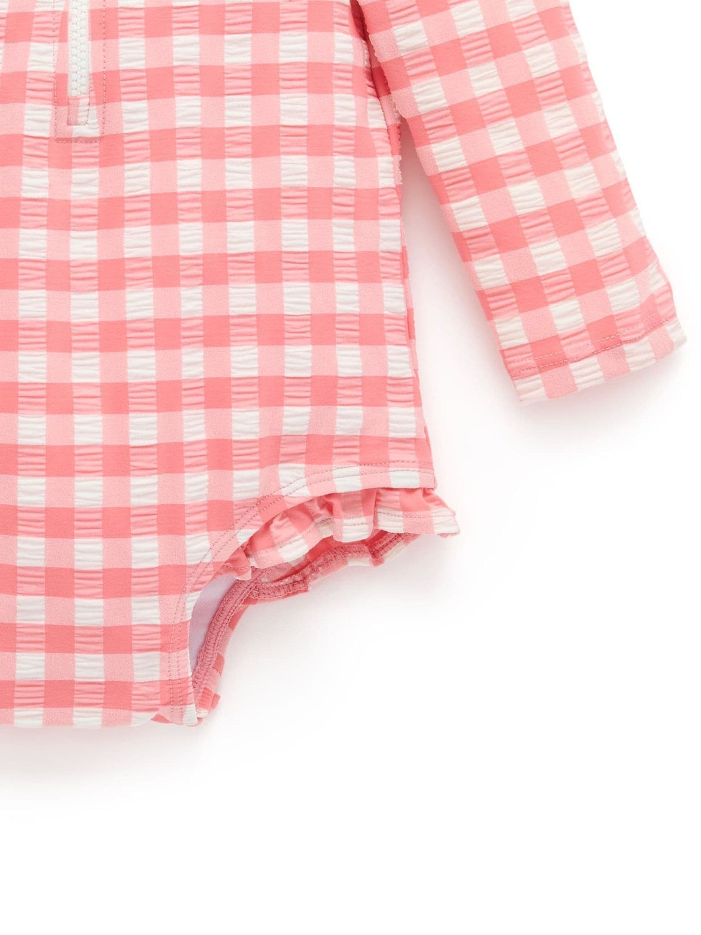 Purebaby Pink Printed Frilly Long Sleeve Swimsuit image 5