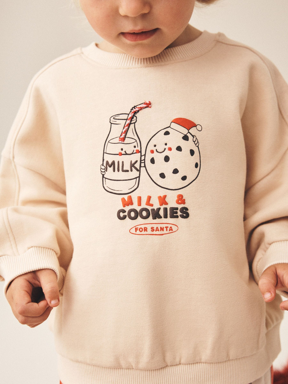 Cream/Red Christmas Cookie Sweatshirt and Barrel Leg Set (3mths-7yrs) - image 3