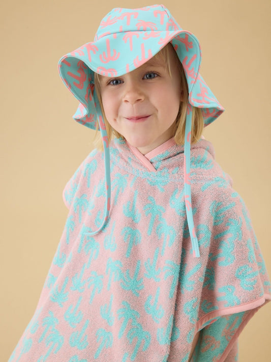 Dsiney Kidz - KIDLY by MORI Blue Palm Tree Reversible Hooded Beach/Pool Towel image 2