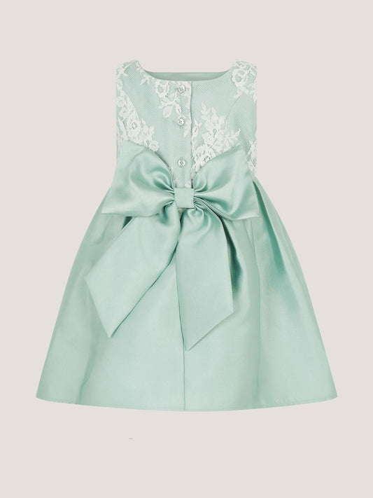 Dsiney Kidz - Monsoon Sage Green Baby Juno Lace Satin Dress image 2