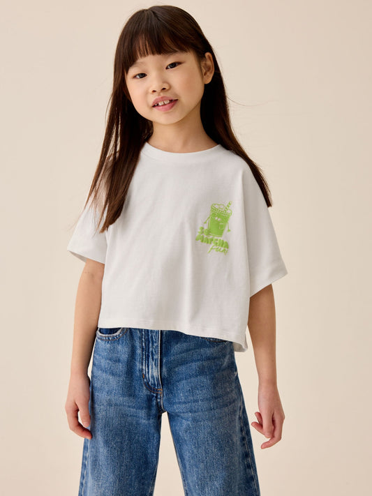 Dsiney Kidz - White Matcha Boxy Graphic T-Shirt (3-16yrs) image 2