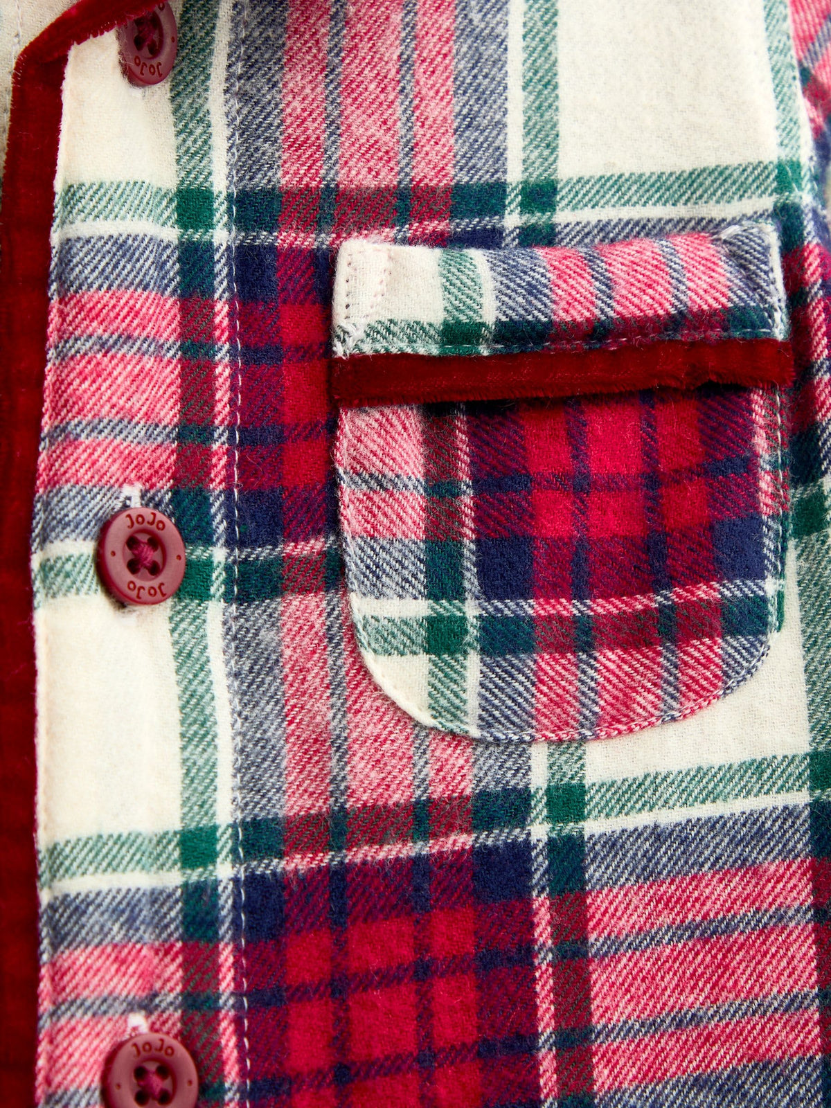 JoJo Maman Bébé Cream Check Woven All-In-One Pyjamas - image 3