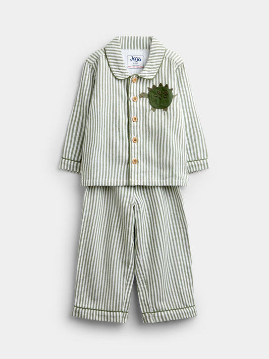 Jojo Maman Bébé Green Dinosaur Woven Pyjamas - image 1