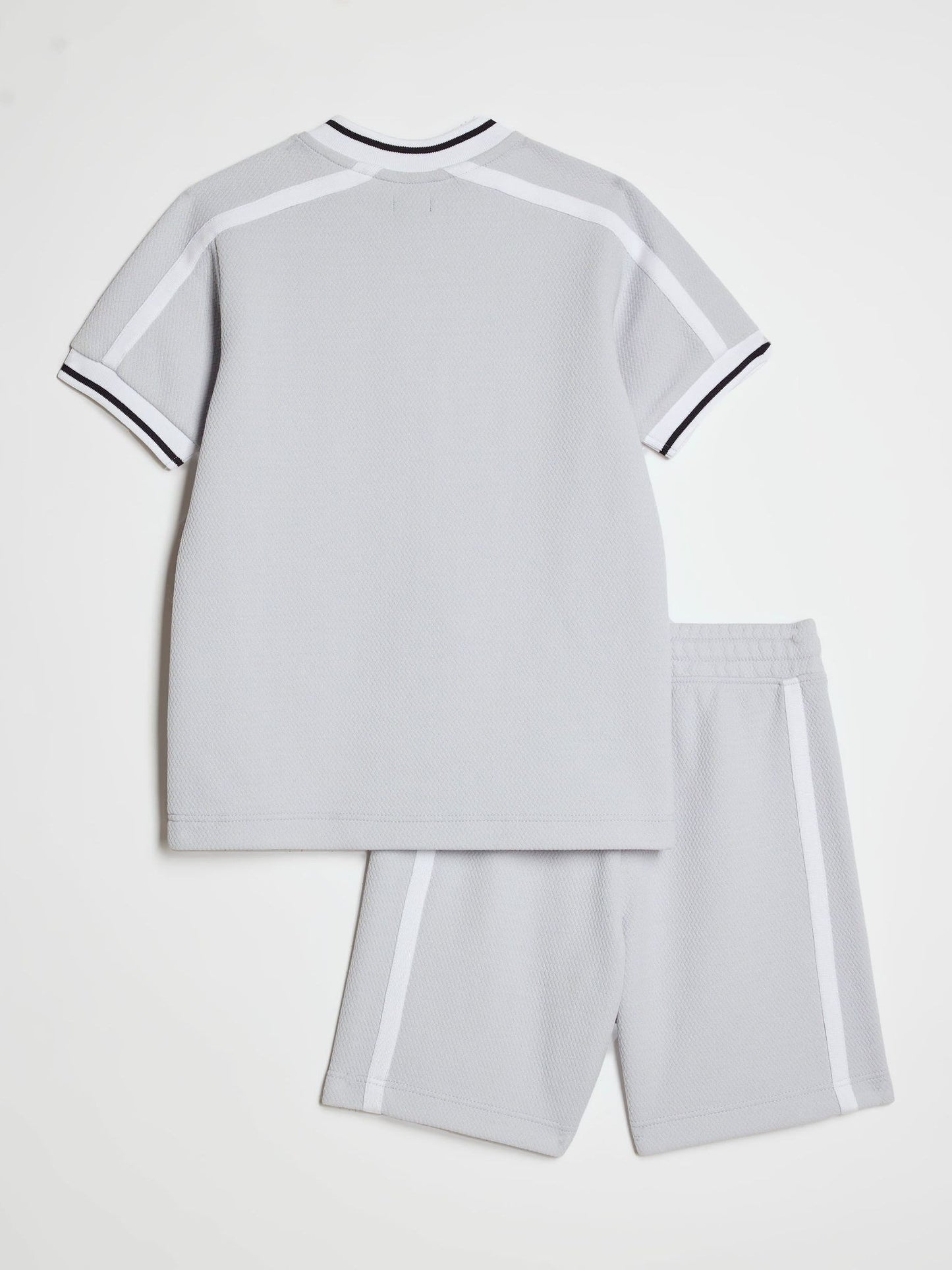 Dsiney Kidz - River Island Grey Slim Fit Baseball Polo & Shorts Set image 5