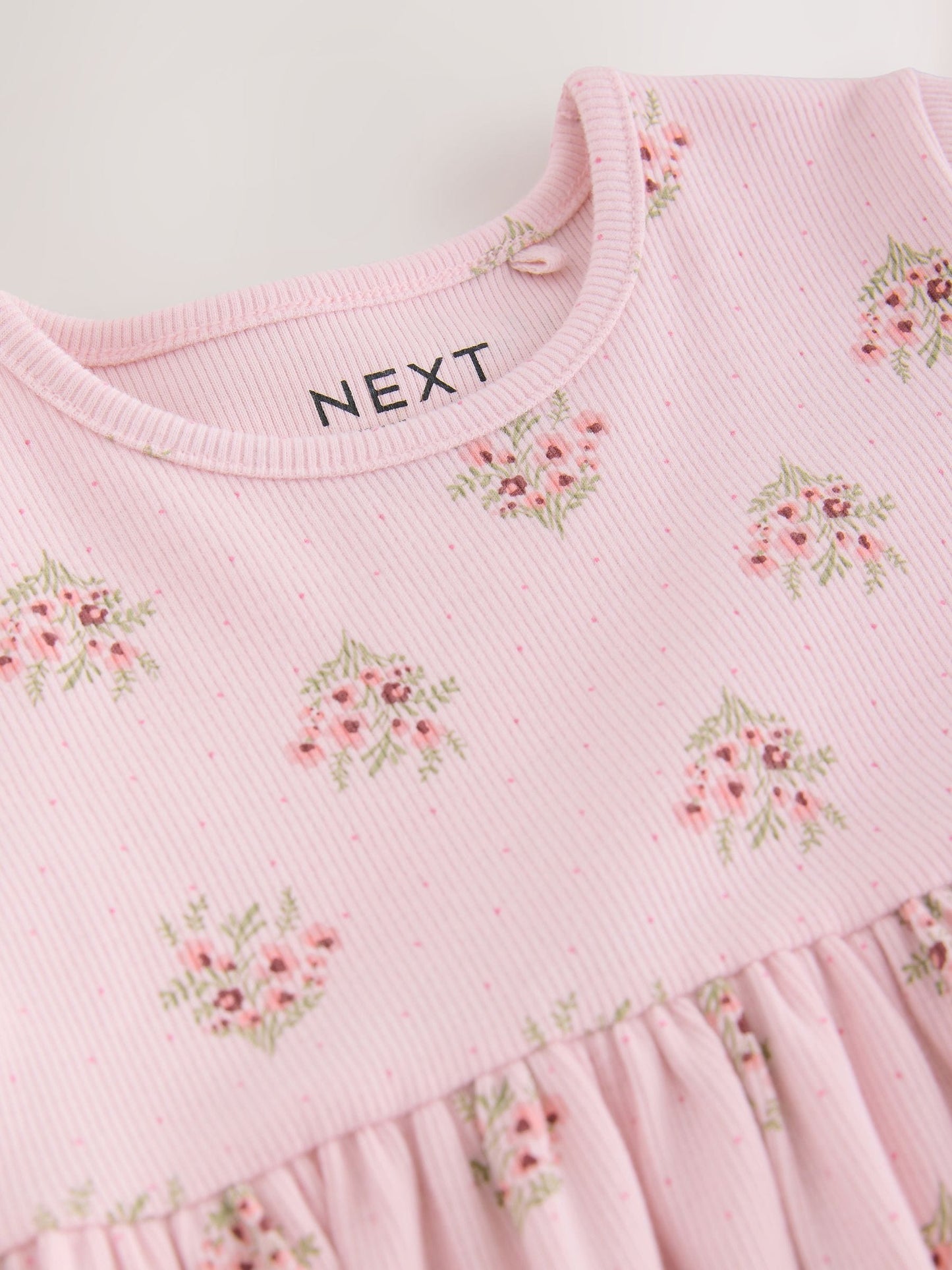 Dsiney Kidz - Pink Floral Long Sleeve Ribbed Dress (3mths-7yrs) image 8