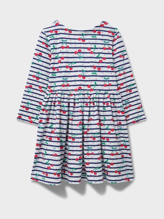 Dsiney Kidz - Crew Clothing Blue Classic Long Sleeve Striped Jersey Dress image 2