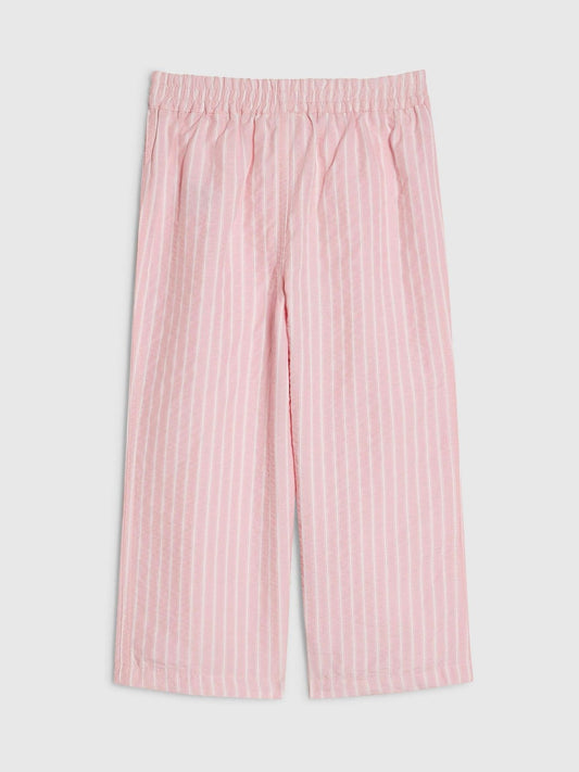 Dsiney Kidz - River Island Pink Stripe Denim Wide Leg Trousers image 2