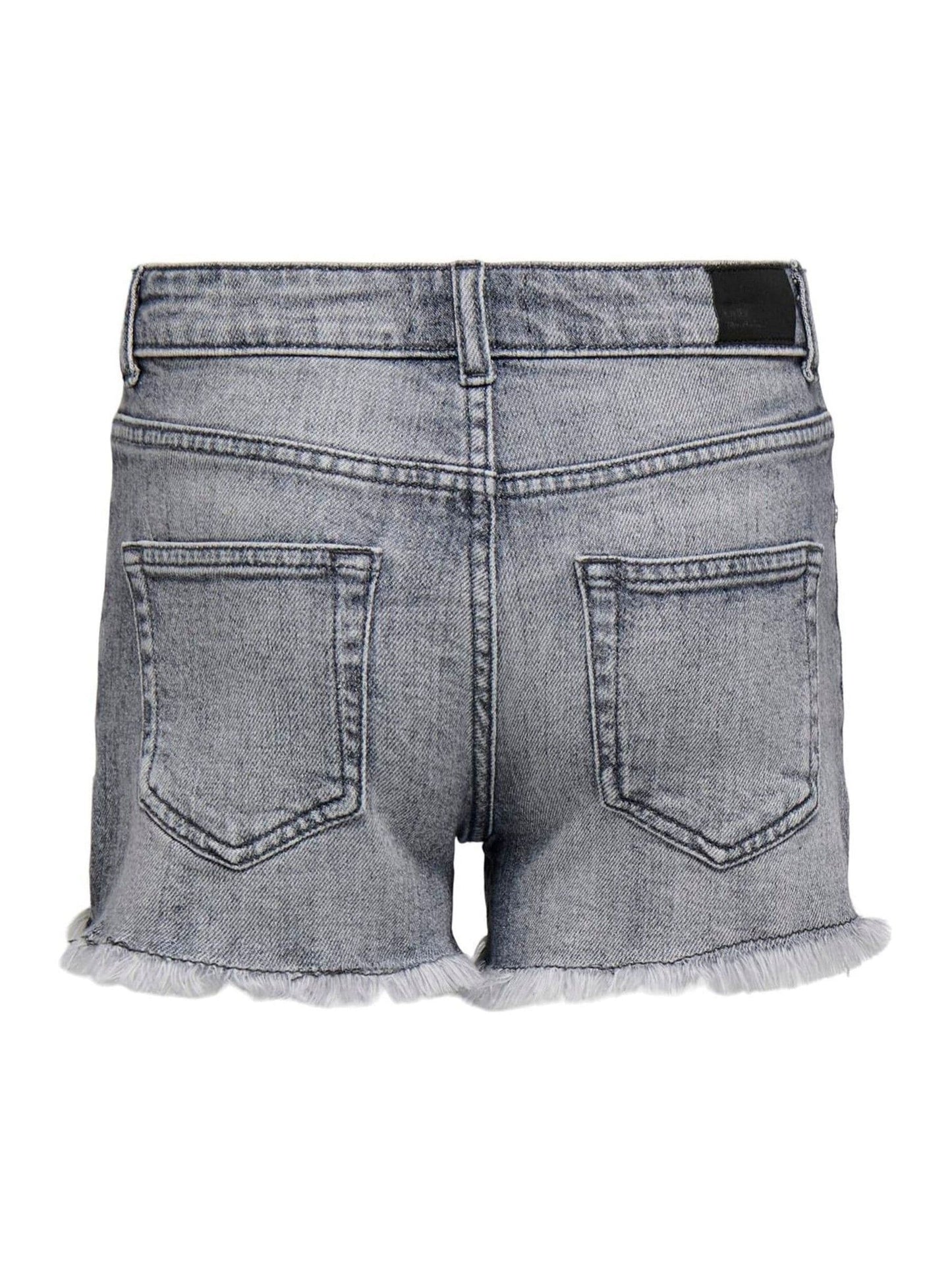 Dsiney Kidz - ONLY KIDS Grey Vintage Wash Denim Shorts With Raw Hem image 6