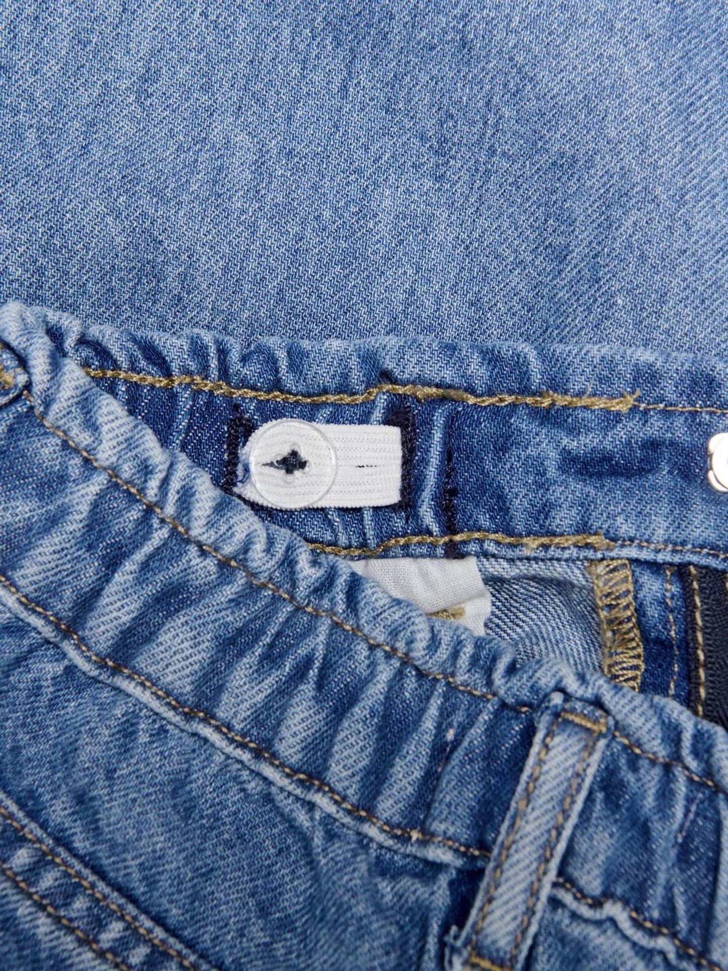 Dsiney Kidz - ONLY KIDS Blue Elasticed Waist Wide Fit Bermuda Denim Shorts image 6