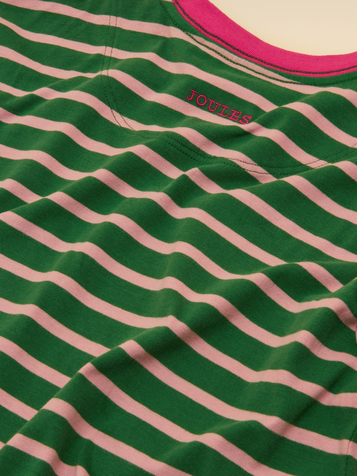 Joules Girls' Mila Pink & Green Long Sleeve Stripe Boxy Top - image 4