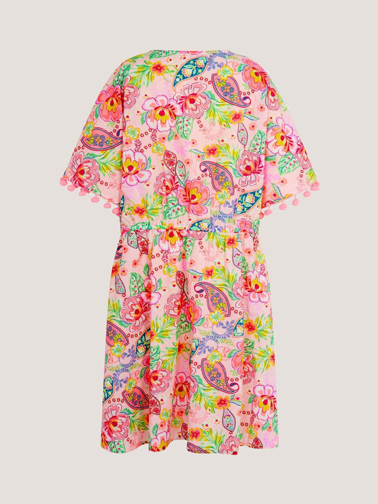 Dsiney Kidz - Monsoon Pink Paisley Print Pom Pom Kaftan image 2