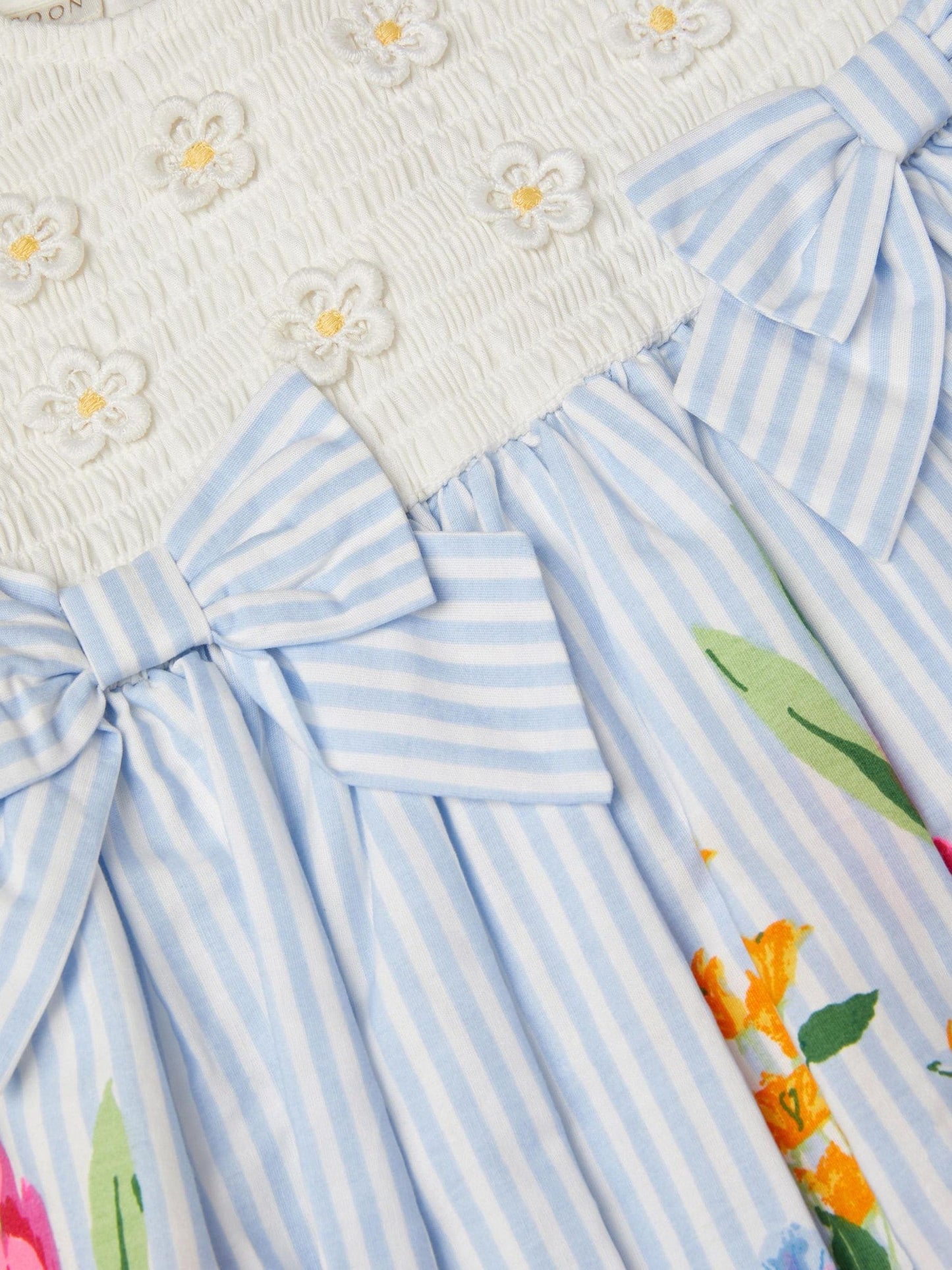 Monsoon Blue Baby Floral Print Cotton Dress image 3